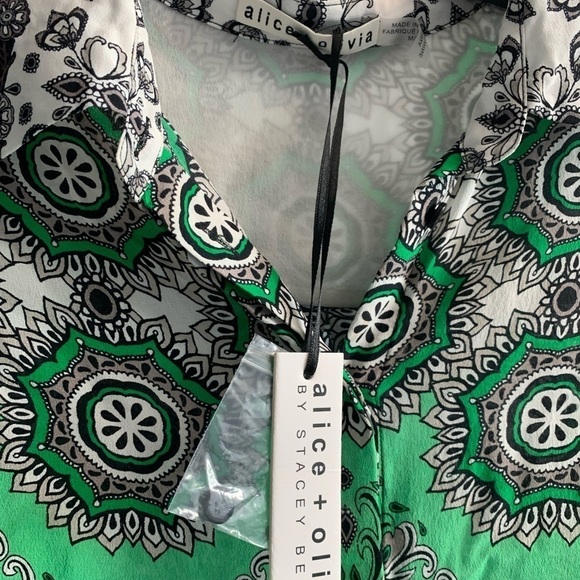 ALICE + OLIVIA Willa Boho Print Silk Shirt - Picture 10 of 13